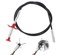 ANDRESLAD Limpiador de Obstrucciones para Lavabos Palo de Acero Inoxidable de 160 Cm, Herramienta de Limpieza de Alcantarillado Diseño de Cuatro Garras para Desatascar Tuberías de Cocina,