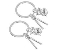 ANDRESLAD Llavero de Baquetas y Caja para Músicos, Colgante de Banda de Rock, Doble Pack, Metal Resistente, para Amantes Música y Bateristas, Adorno para Mochila y Obsequio Original