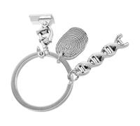 ANDRESLAD Llavero de Microscopio Huella Dactilar Grabada Diseño de Doble Hélice y Estructura Molecular Accesorio Conmemorativo para Científicos Forenses Profesores de Bioquímica y