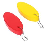 ANDRESLAD Llaveros Flotantes Ovalados 2 Piezas (amarillo y Rojo), Llavero Deportivo Acuático de Pu Resistente, Colgante Decorativo para Barco, Accesorios Prácticos para Identificación