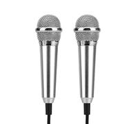 ANDRESLAD Micrófono Mini para Móvil 2 Unidades, Condensador Plata, Compatible Teléfonos 3,5 Mm, para Grabación, Karaoke y Pc, Portátil y Ligero, Adecuado para Cantar y Estilo Aleatorio