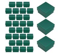 ANDRESLAD Mini Joyero Pequeño de Cartón Verde Oscuro 5X5X3 CM Caja Organizadora de Joyas para Anillos Collares y Pendientes Set de 32 Piezas Adecuado para Viaje y Obsequio