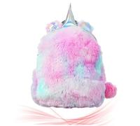 ANDRESLAD Mochila De Unicornio para Preescolar Bolsa De Peluche De Juguete De Animales Mochila De Refrigerio para Guardería para Niñas