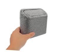 ANDRESLAD Papelera Colgante para Coche con Diseño de Cristales Organizador Multifuncional Pequeño para Interior de Vehículo Cubo de Basura Decorativo y Práctico