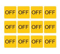 ANDRESLAD Pegatinas Adhesivas para Botón de Apagado Off 12 Piezas PVC Resistente Color de Precaución Autoadhesivas para Interruptores de Dispositivos Industriales y Señales de Seguridad