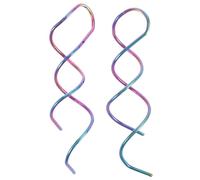 ANDRESLAD Pendientes De Acero Inoxidable Con Diseño Espiral Iridiscente Para Mujer Aretes Largos De Ola Coloridos Perfectos Para Eventos y Ocasiones Especiales