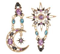 ANDRESLAD Pendientes Largos Asimétricos de Aleación con Colgantes de Colores para Mujer Joyería Elegante para Regalo y Uso Diario