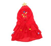 ANDRESLAD Perros Pequeños de Tela Suave con Capucha de Árbol de Navidad y Pompones Estrella Disfraz para Cachorros y Gatos Traje de Cosplay para Invierno y Fiestas