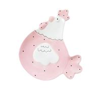ANDRESLAD Plato de Postres Cerámico Forma de Gallina Rosa Bandeja para Dulces y Pan Diseño Creativo para Tartas y Uso en Cocina Doméstica y Restauración