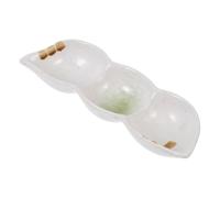 ANDRESLAD Plato para Aperitivos Cerámico Vintage con Tres Compartimentos Plato para Salsas y Vinagre Vajilla Creativa para Servir Dips y Aperitivos Mesa Reutilizable