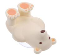 ANDRESLAD Portacepillos de Dientes de Silicona Ventosa sin Taladro, Soporte de Pared Pequeño en Color Marfil para Baño, Almacenamiento Colgante de Cepillos de Dientes de Dibujos Animados