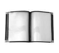 ANDRESLAD Portamenús A4 Transparente de PVC Cubierta de Cuero PU 8 Páginas 16 Caras para Restaurante Carpeta Resistente para Lista de Precios Libro de Menú para Cafetería y Bar