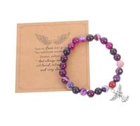 ANDRESLAD Pulsera Conmemorativa Elástica con Cuentas de Piedra Fina y Tarjeta Significativa Regalo de Condolencia para Pérdida de Hija Accesorio para Ceremonia Memorial y Uso Diario