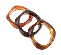 ANDRESLAD Pulseras Geométricas de Resina Gruesa 3 Piezas Brazaletes Irregulares Tonos Café Rojo y Marrón Vintage Pulsera Ancha Ligera para Uso Diario y Estilo Bohemio