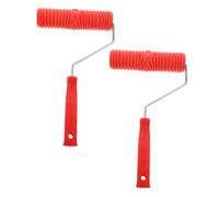 ANDRESLAD Rodillo Texturizado para Pintar 7 Pulgadas 2 Piezas Silicona Durable con Patrón Vertical Mango de Plástico Ergonómico para Decoración de Paredes Paneles de Yeso y