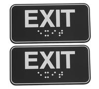 ANDRESLAD Señal de Salida Autoadhesiva Acrílica 20x5 Cm, Pack 2 Unidades, Resistente Intemperie, Montaje Vertical con Tiras Adhesivas, para Oficinas, Comercios y Seguridad