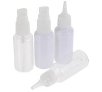 ANDRESLAD Set de 4 Frascos Dispensadores Exprimibles de Plástico Transparente y Blanco 30 Ml Atomizador y Cuentagotas Botellas Prácticas para Limpieza de Oídos y Soluciones Líquidas