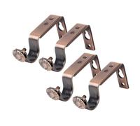 ANDRESLAD Soporte para Barra de Cortina de Cobre Compatible Barras de 18-22 MM Color Rojo Antiguo Paquete de 4 Piezas Soporte de Montaje Resistente para Cortinas Hogar y Oficina