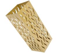 ANDRESLAD Soporte para Paraguas Metálico Cuadrado S Organizador de Almacenamiento para Entrada y Hogar Cubo Decorativo Dorado Diseño Perforado Base Antideslizante y Gran Capacidad