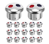 ANDRESLAD Tapones Indicativos para Grifo 67 MM 24 Piezas Señal Roja y Azul Indicadores de Temperatura para Manijas de Agua Caliente y Fría Accesorios para Grifos de Cocina y Baño