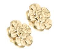 ANDRESLAD Tiradores de Cajón de Latón Dorado Diseño Floral Vintage 2 Piezas Tamaño Grande 35X20Mm Pomos Decorativos para Armarios Cajones y Muebles de Cocina