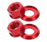 ANDRESLAD Tuercas para Eje Trasero de Bicicleta M10 de Aleación de Aluminio Juego de 1 Par Color Rojo Compatibles Bicicletas Plegables de Montaña y Fixie Accesorios para Buje de Rueda