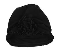 ANDRESLAD Turbante De Mujer Gran Flor Negro, Gorro De Quimioterapia Suave y Transpirable, Envoltura Para Adultos, Cobertura Para Pérdida De Cabello, Uso Diario y Recuperación