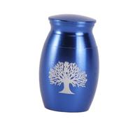 ANDRESLAD Urna para Cenizas de Mascotas Acero Inoxidable Contenedor Hermético y Antihumedad para Huesos de Perro y Gato Tarro Funerario Portátil Azul