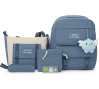 ANDRESYKKA ® Set de bolsos y mochilas 6 en 1,para Mujer y Adolescente - Mochilas Kawaii con Bolsos de Diario, Estuche + Regalo Sorpresa, Ideal para Viaje, Universidad y Estilo de Vida Activo .Brisa