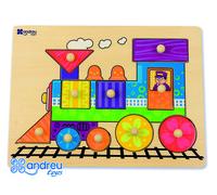 Andreutoys Madeira Tren Puzzle 10 Piezas
