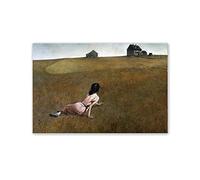 Andrew Wyeth Pintura Reproducción de Carteles Cuadro en lienzo-impresión Obras de Arte-Cuadros famosos impreso sobre lienzo'El mundo de Cristina' 20x30cm(8x12in)sin marco
