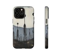 Andriez Eerie Black Stick Figures Landscape - Funda resistente mate compatible con iPhone 14 Pro Max