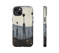 Andriez Eerie Stick Figures Landscape - Funda resistente mate compatible con iPhone 14 Plus, color negro