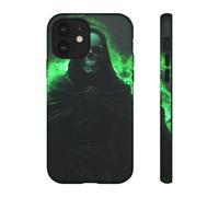 Andriez Hechicero esqueleto oscuro con magia verde, funda resistente mate, compatible con iPhone 12
