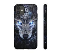 Andriez Majestic Wolf Face with Glow Eyes - Funda resistente mate compatible con iPhone 11