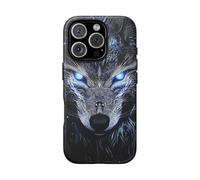 Andriez Majestic Wolf with Glowing Eyes - Funda resistente mate compatible con iPhone 16 Pro