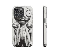 Andriez Monochrome Slim Creepy Monsters - Funda resistente mate - Compatible con iPhone 15 Pro Max, color negro