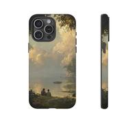 Andriez Serene Lakeside Friendship Scene - Carcasa resistente mate compatible con iPhone 15 Pro Max, color verde