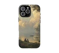 Andriez Serene Lakeside Friendship Scene - Carcasa resistente mate compatible con iPhone 16 Pro Max, color verde