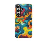 Andriez Trippy Colorful Swirls - Funda resistente mate - Compatible con Galaxy S24 Multicolor