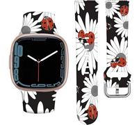 ANDRIU Compatible con Versa 4/Versa 3 Band para mujeres y niñas, bonita correa deportiva de repuesto que no se decolora para reloj inteligente Versa 4/Versa 3 (mariquitas de manzanilla de flores)