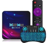 Android 11.0 TV Box, 4GB + 64GB H96 MAX V11 RK3318 Quad-Core 64Bit Cortex-A53 con Dual 2.4G/5.8G WiFi, BT 4.0 UHD H.265 Ethernet LAN 3D 4K Decodificador,4gb+64gb