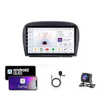 Android 13 Doble DIN Estéreo para Auto para Be-NZ SL R230 2001-2017 con Navegación GPS Bluetooth WiFi Radio FM USB/SWC/Plug and Play Soporte Carplay y Android Auto + Cámara de Mar