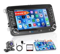 Android 13 Radio Coche 7" Pantalla Táctil | para VW Passat Golf Tiguan Jetta Polo Seat Skoda | GPS Navegación WiFi Bluetooth Mirror Link Pantalla Dividida Cámara de Visión Trasera FM RDS