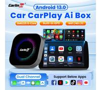 Android 13 TV Box CarlinKit inalámbrico Android Auto y CarPlay Ai Box SM6225 pantalla dividida de 8 núcleos 4G LTE para IPTV Netflix Play Store S2 EM SM6225 8GB RAM 128GB ROM