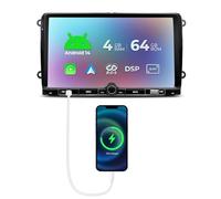 Android 14 Autoradio 9 Zoll Octa Core 4+64 4G Autoradio GPS Navi AKM DSP WiFi Bluetooth 5.0 CarPlay Android Auto Car Radio für VW Passat B6 Golf Skoda Seat Mit Schnellladefunktion