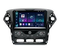 Android 14 Radio para coche para Ford Mondeo MK4 2007-2014 inalámbrica 2 DIN CarPlay pantalla táctil de 9 pulgadas radio enlace de espejo GPS Bluetooth DSP SWC+AHD cámara de visión trasera(F2 8 núcleo