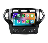 Android 14 Radio para coche para Ford Mondeo MK4 2007-2014 inalámbrica 2 DIN CarPlay pantalla táctil de 9 pulgadas radio enlace de espejo GPS Bluetooth DSP SWC+AHD cámara de visión trasera(F1 8 núcleo