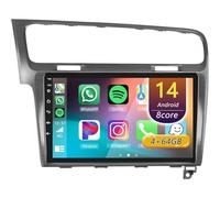 Android 14 Radio para coche para VW Golf 7 2013-2018 inalámbrica 2 DIN CarPlay pantalla táctil de 10,1 pulgadas radio enlace de espejo GPS Bluetooth DSP SWC+AHD cámara de visión trasera(4 núcleos(1+32