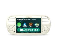 Android 14 Wireless Carplay Radio para Fiat 500 2007-2015 con Pantalla táctil de 7 Pulgadas IPS, Soporte GPS Navi WiFi Bluetooth4.0 FM RDS SWC Dab+Android Auto (Cream 2+32GB)
